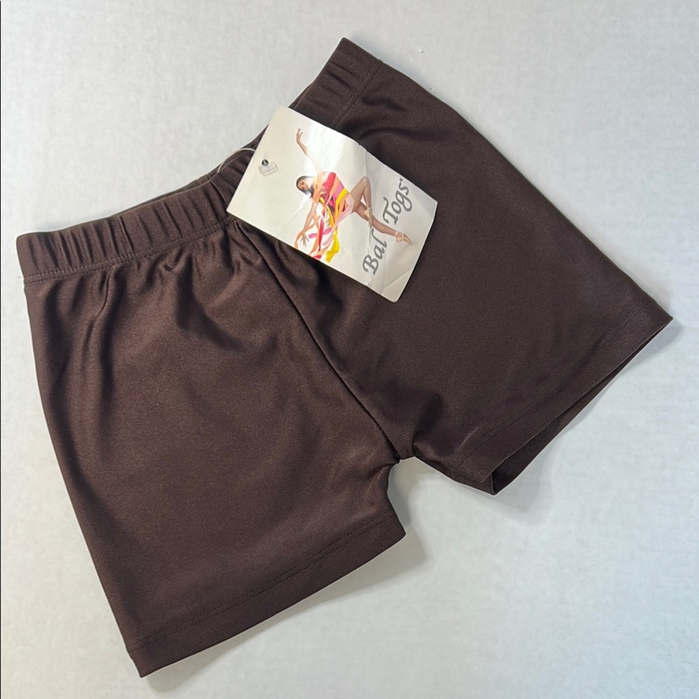 Shimmery Spandex Rich Brown Dance Shorts M NWT